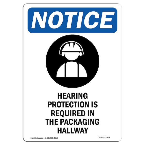 OSHA, Hearing Protection, 5in X 3.5in, 10PK, 3.5" W, 5" H, Portrait, PK10, OS-NS-D-35-V-13408-10PK